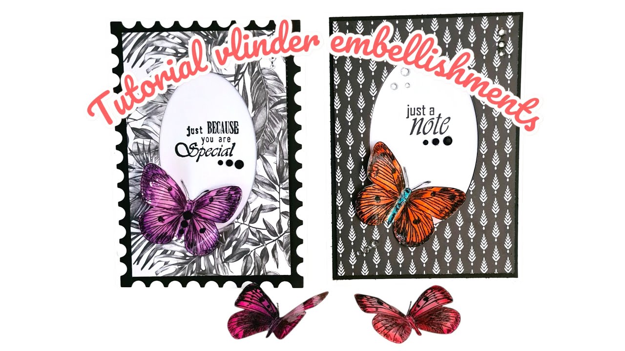 Tutorial vlinder embellishments | Heat embossing 🤩 #lowbudgetknutselen #Action #Tedi