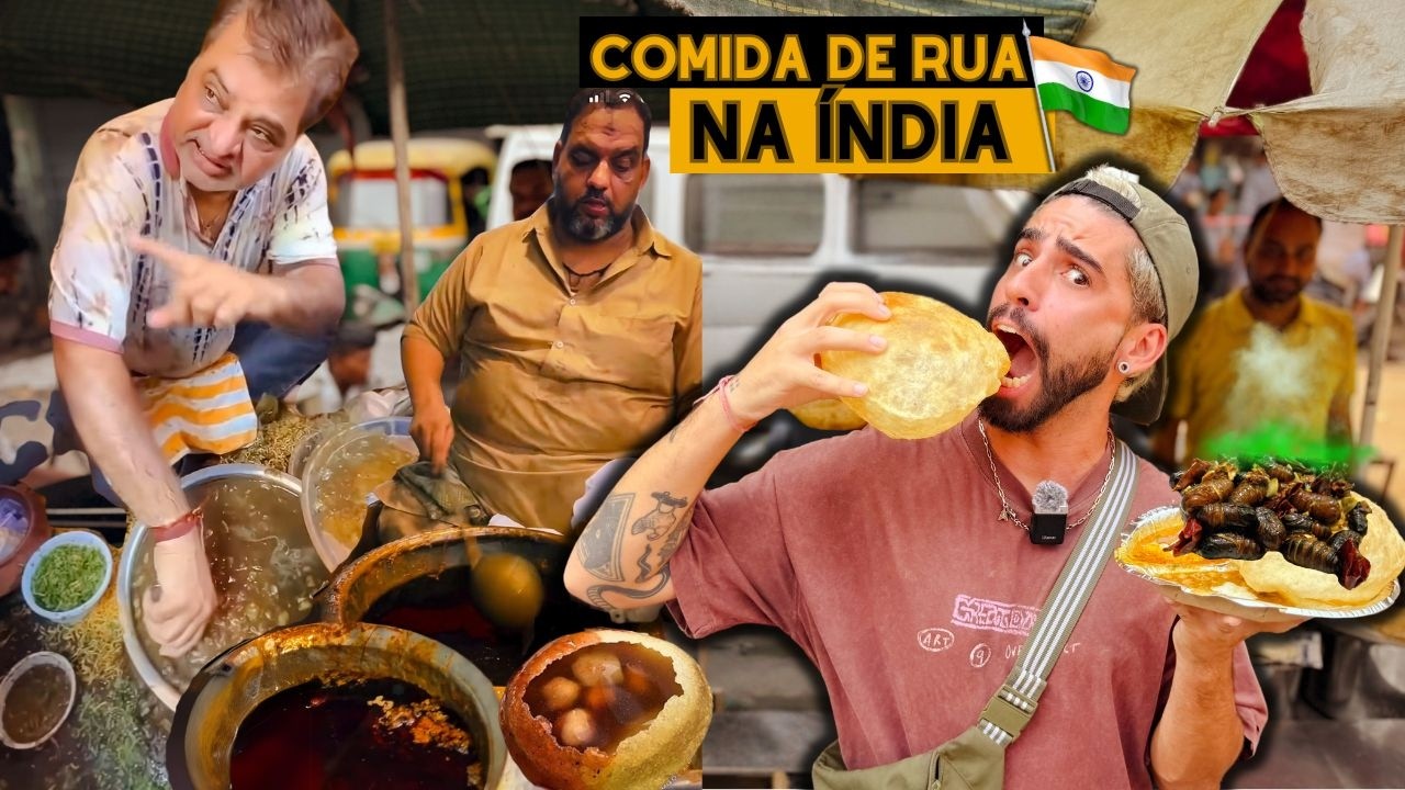 24 HORAS provando COMIDA DE RUA na ÍNDIA!