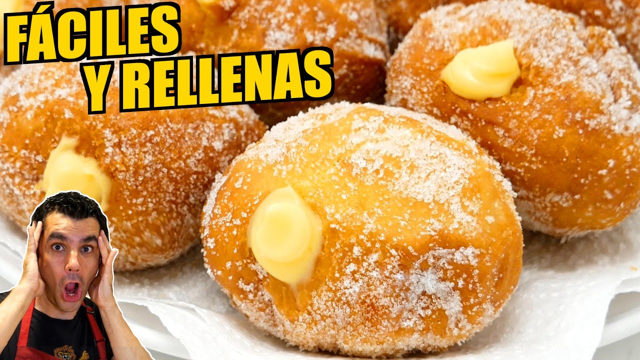 🍩🔥Deliciosas DONAS de CREMA PASTELERA: ¡no te pierdas esta receta!🔥🍩  crujientes y esponjosas # 873