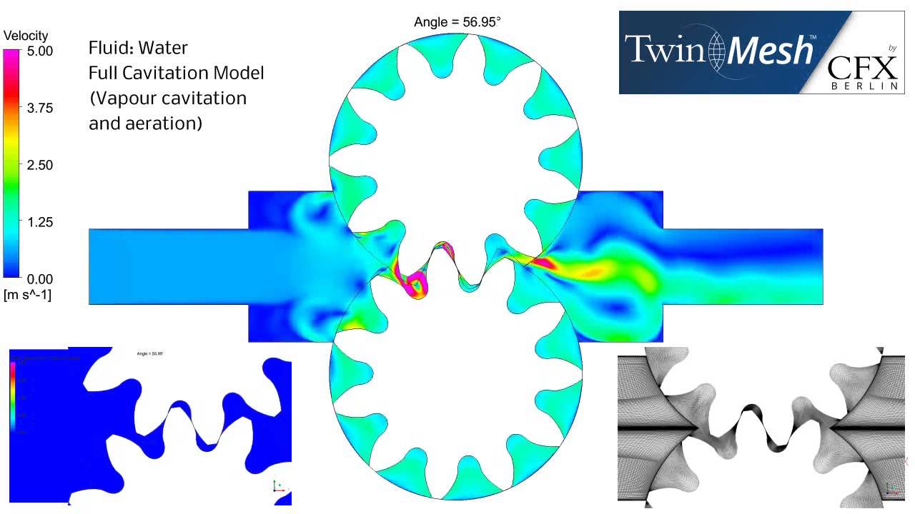 CFX Berlin-Video: CFD Analysis External Gear Pump with Cavitation and Aeration