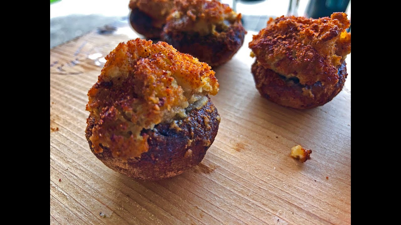 Simple Grilled Stuffed Mushrooms On The Weber Kettle Grill