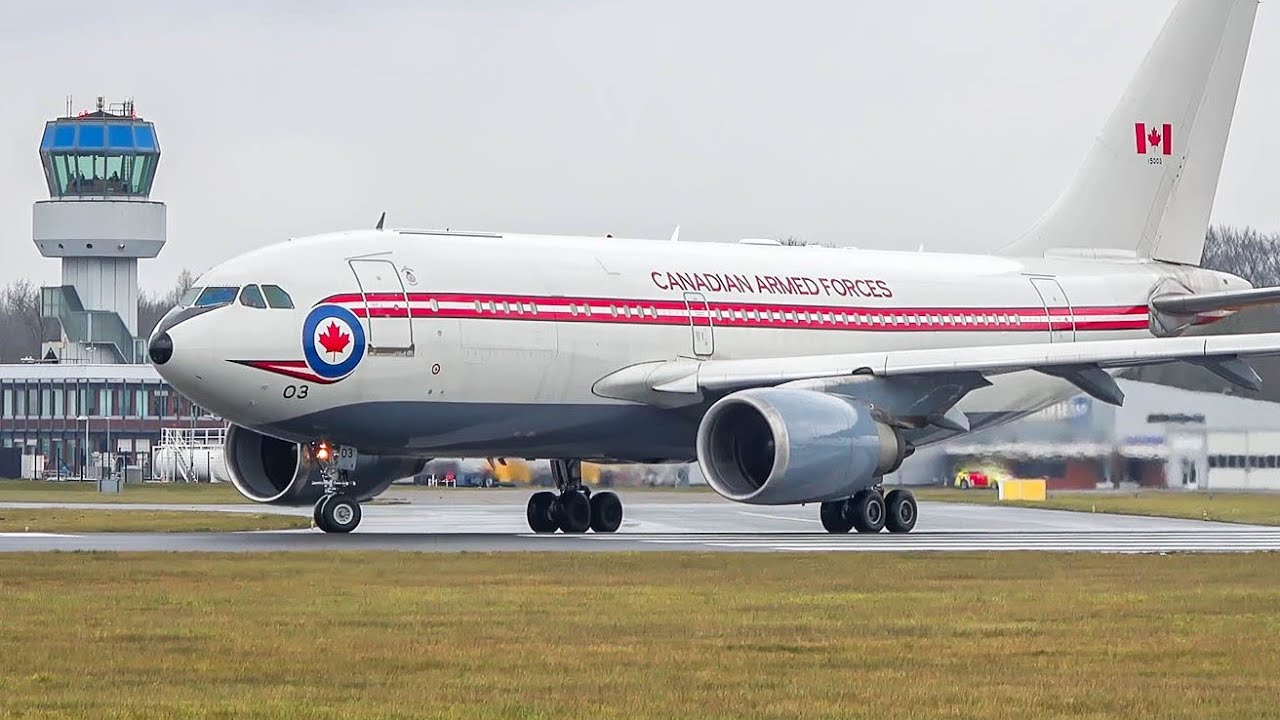 (4K) Rare! Canadian Armed Forces A310 (Retro livery) take-off from Groningen airport Eelde!