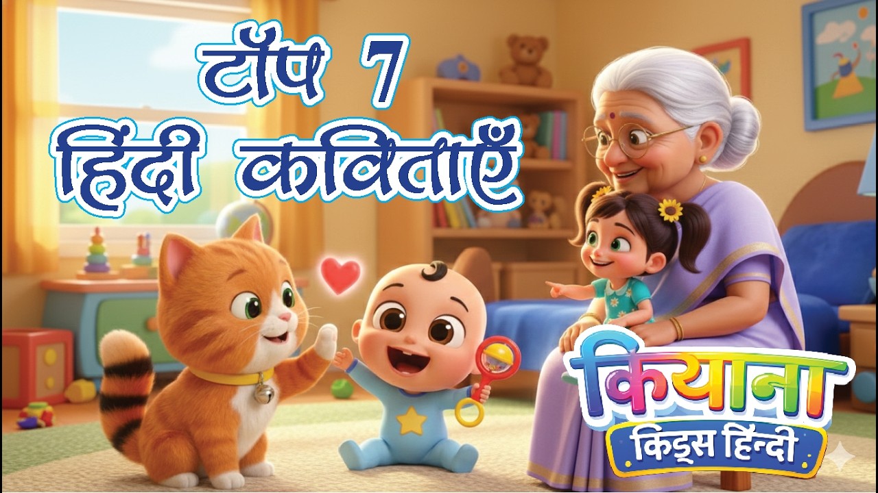 बिल्ली बोली म्याऊँ म्याऊँ और अन्य राइम्स | Hindi Nursery Rhymes | Kiyaana Kids Hindi