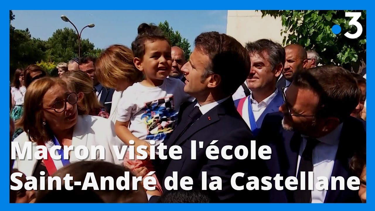Visite de Macron à Marseille : le président à l’école Saint-André à Marseille