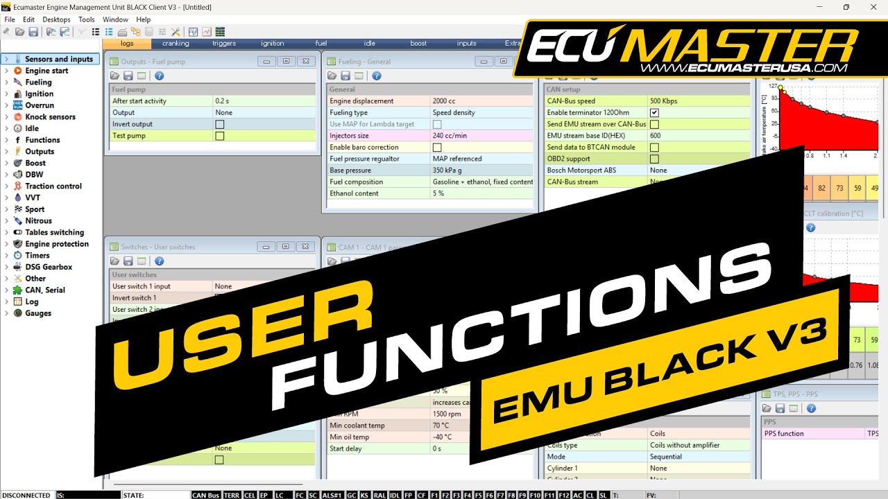 Configuring EMU Black V3 User Functions | ECUMaster USA