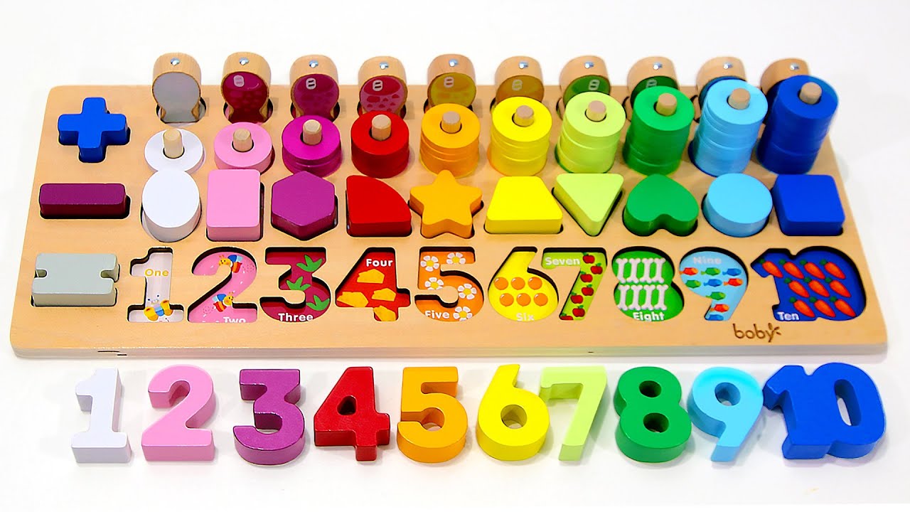 Best Numbers, Counting, color, Shapes Learning and fish fishing play with Baby Puzzle