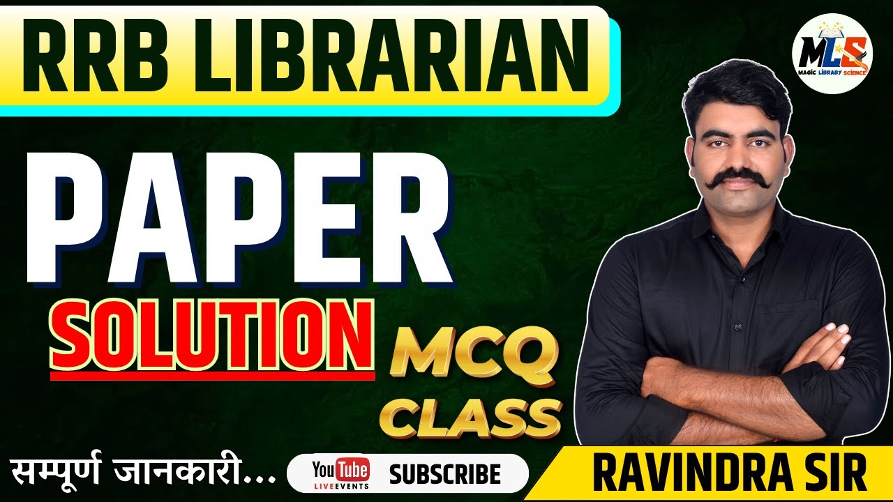 RRB LIBRARIAN PAPER SOLUTION | MCQ CLASS | RAVINDRA SIR