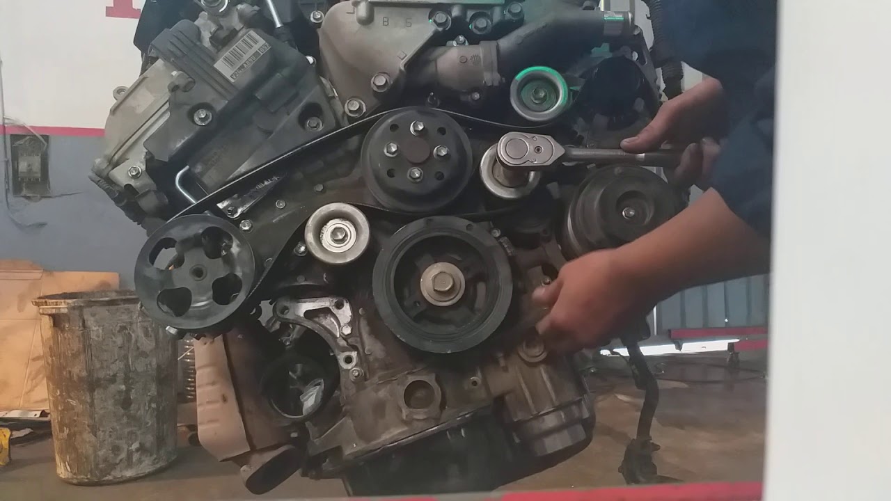 INSTALL DRIVE BELT 2GR ENGINE TOYOTA