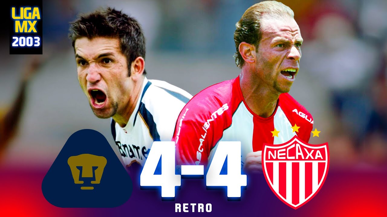 ¡DE LOCURA! Pumas 4-4 Necaxa ⚡ Remontada HISTÓRICA de los Rayos 🍾 Triplete del KIKÍN - CL 2003