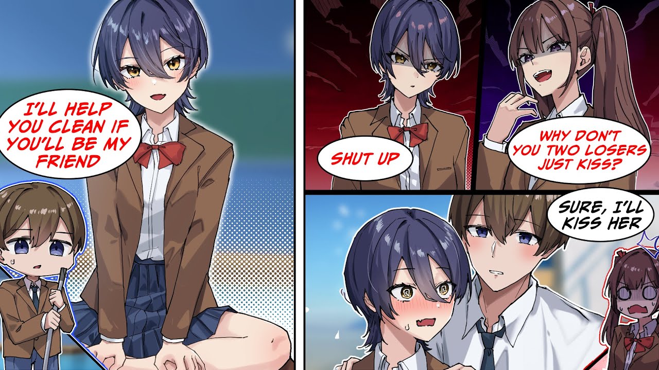 [Manga Dub] The kids in class put me in charge of cleaning, but one of the cool girls helps me and..