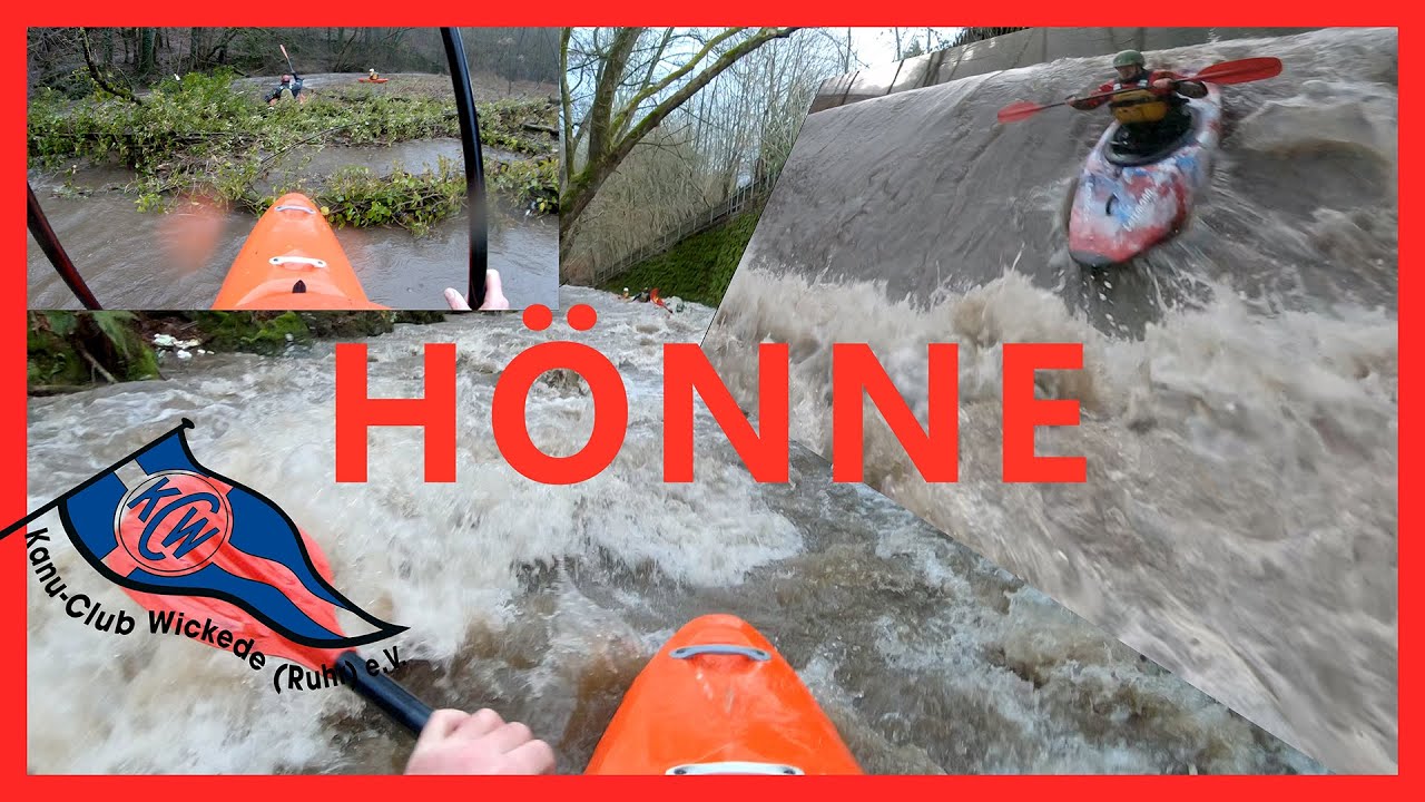 Kayak Tour auf der Hönne bei Hochwasser (Pegel Menden 150cm), von Balve bis Menden