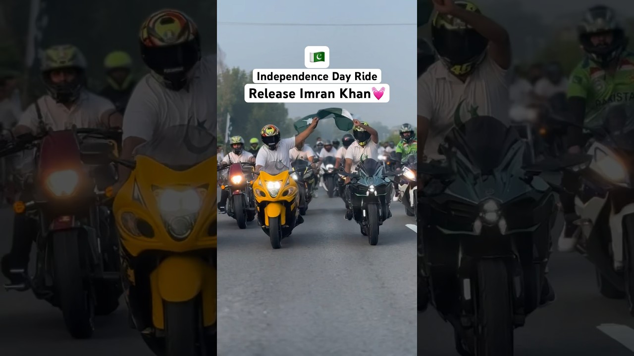 Release Imran Khan Independence Day Ride 🇵🇰 #pakistan #imrankhan #releaseimranriazkhan #bike