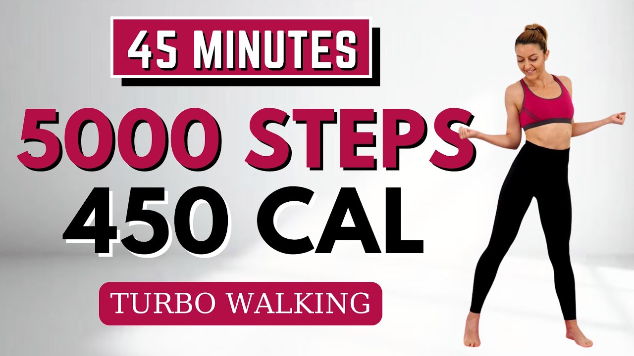 🔥5000 STEPS TURBO WALKING🔥AB FOCUSED Walking Workout for Weight Loss🔥Knee Friendly | No Repeats🔥