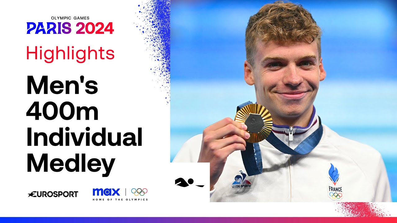 Leon Marchand wins 400m Medley gold with Olympic Record | #Paris2024 #Olympics