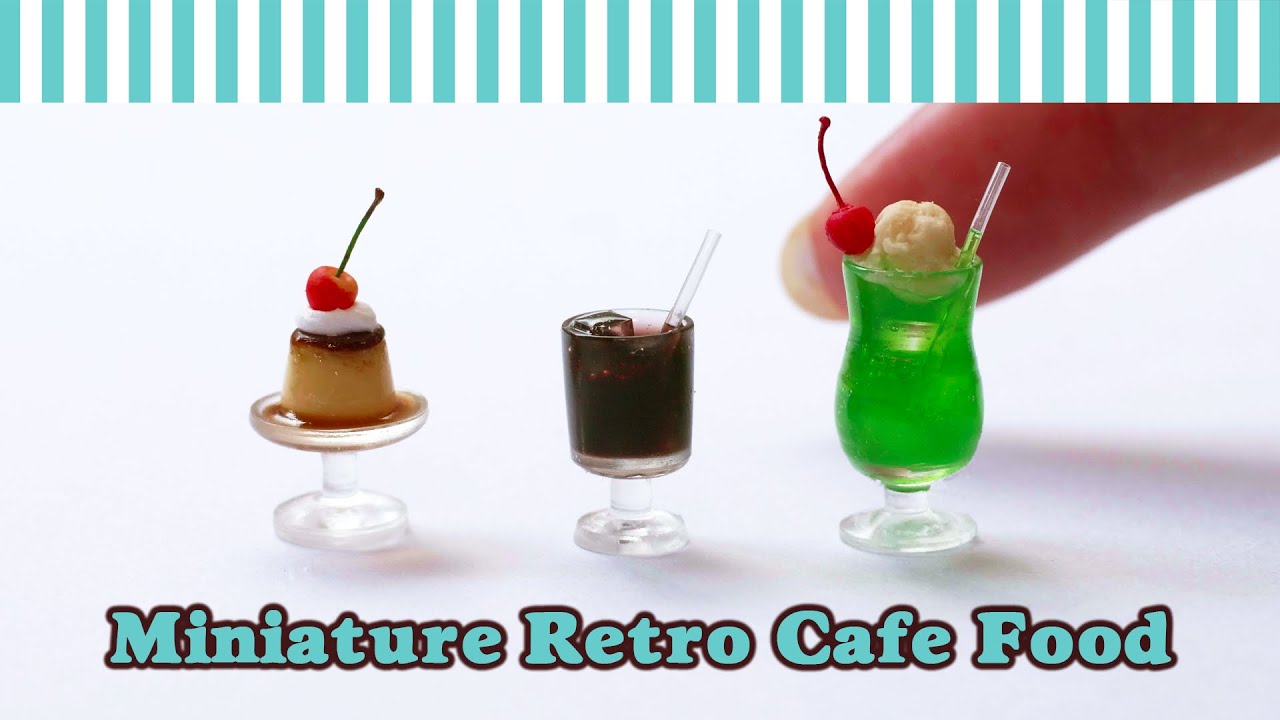 【ミニチュア・樹脂粘土・レジン】ミニチュアレトロ喫茶フード作り🍮【Miniature・Resin type clay・Resin】Miniature Japanese retro Cafe Food☕