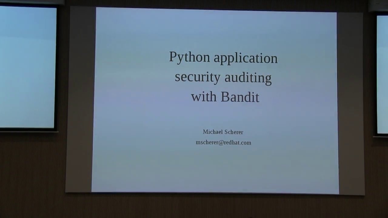 Michael Scherer - Python application security auditing with bandit