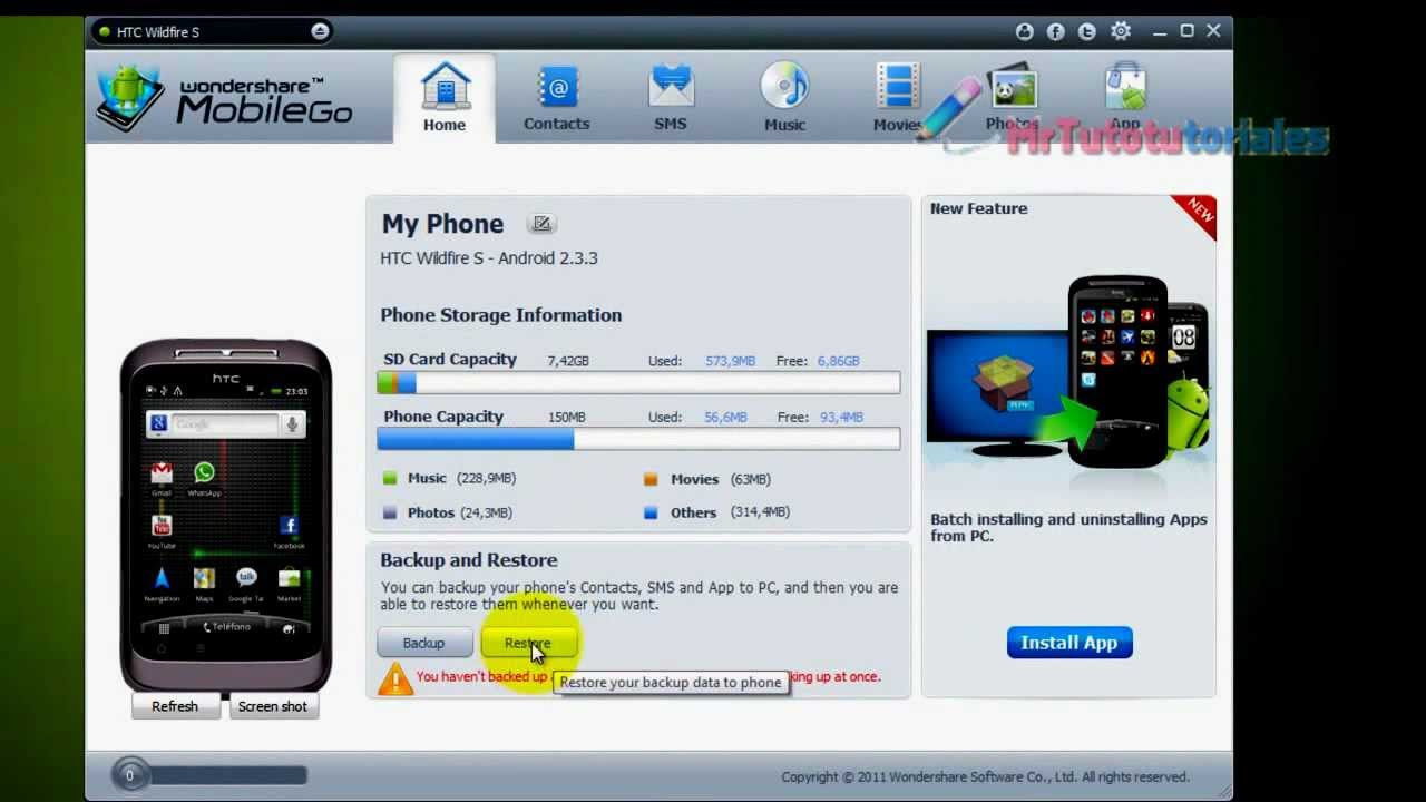 Wondershare MobileGo:Administra su Android desde tu Pc (contactos, SMS, aplicaciones, vídeos)