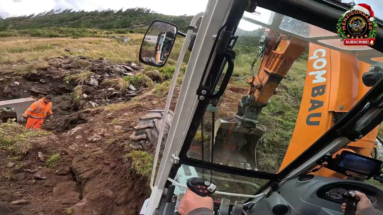 Zurück auf der Baustelle Menzi Muck M335 #menzigombauer !Feinarbeiten an der Fassung im Münstigertal
