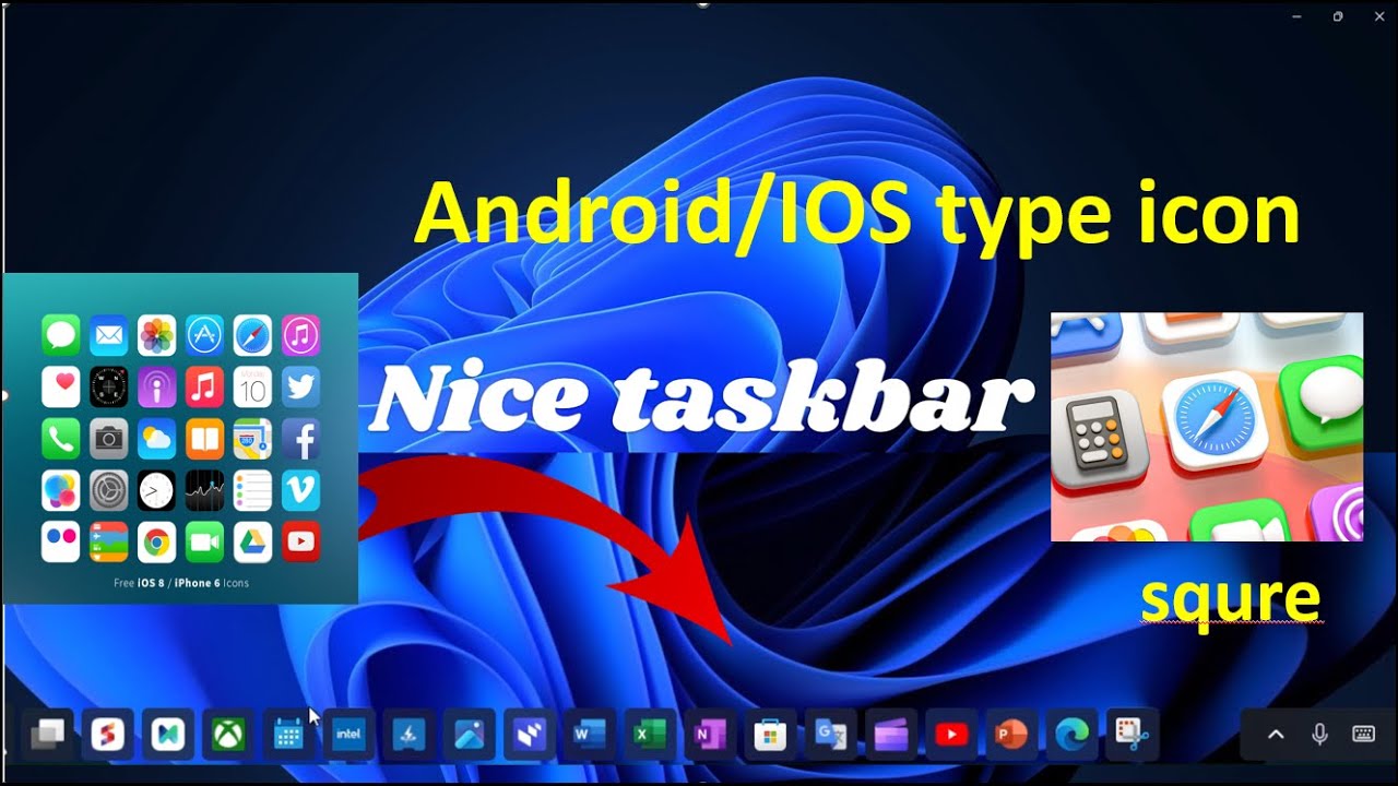 Computer taskbar icon like android/ios look/pc💻 android app/ios apps#windows11#ios#android#nice task