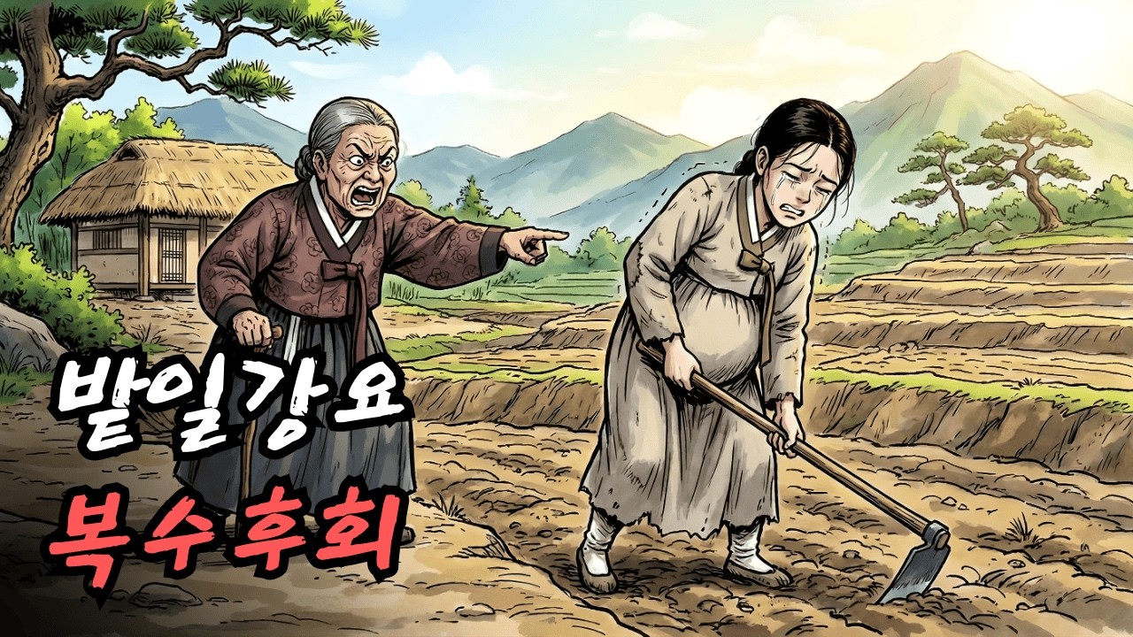 시어머니는 임신한 며느리를 강제로 밭에서 일하게 했고, 며느리의 복수로 시어머니는 자신의 행동을 후회하게 되었다. |민담 |전설 |설화 |옛날이야기 |오디오북