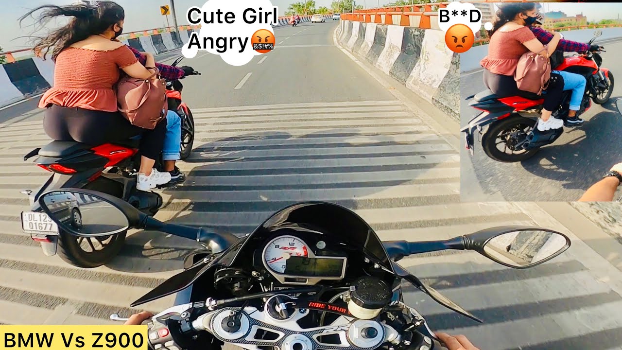 Angry GirL On Highway🤬 BMW Vs Z900 Only Subscribers Demand🔥