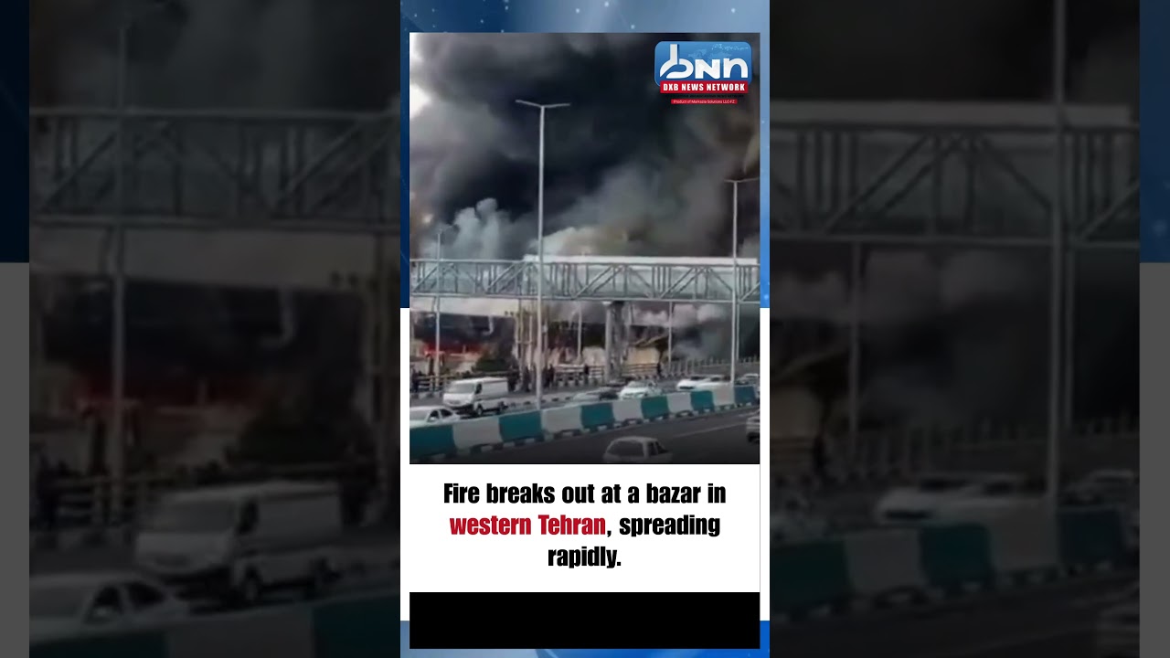 Massive Tehran Bazaar Fire: Thick Smoke Emergency Evacuation Western Iran