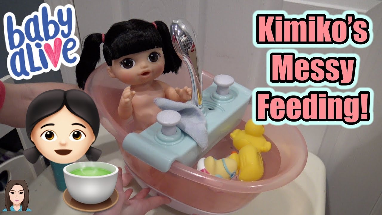 Baby Alive Kimiko's First Messy Feeding & Bath | Kelli Maple