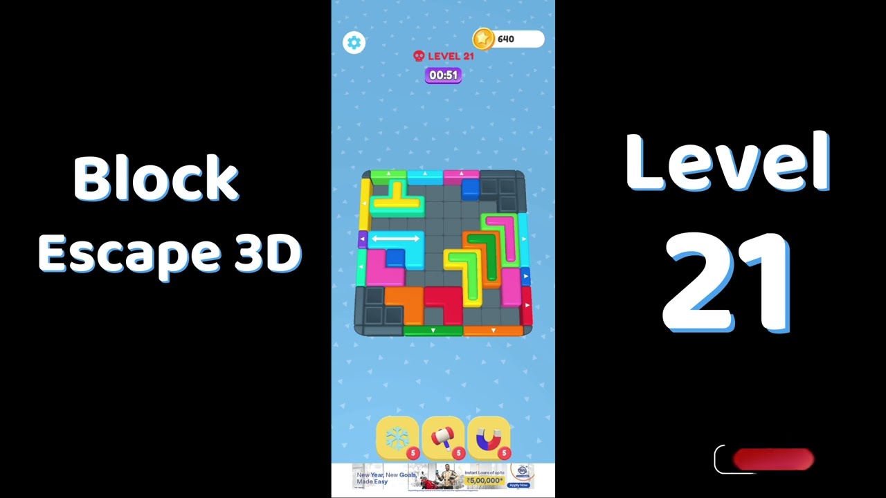 Block Escape 3D Level 21 🧩 | Addictive 3D Block Puzzle Gameplay | Solutionguruji
