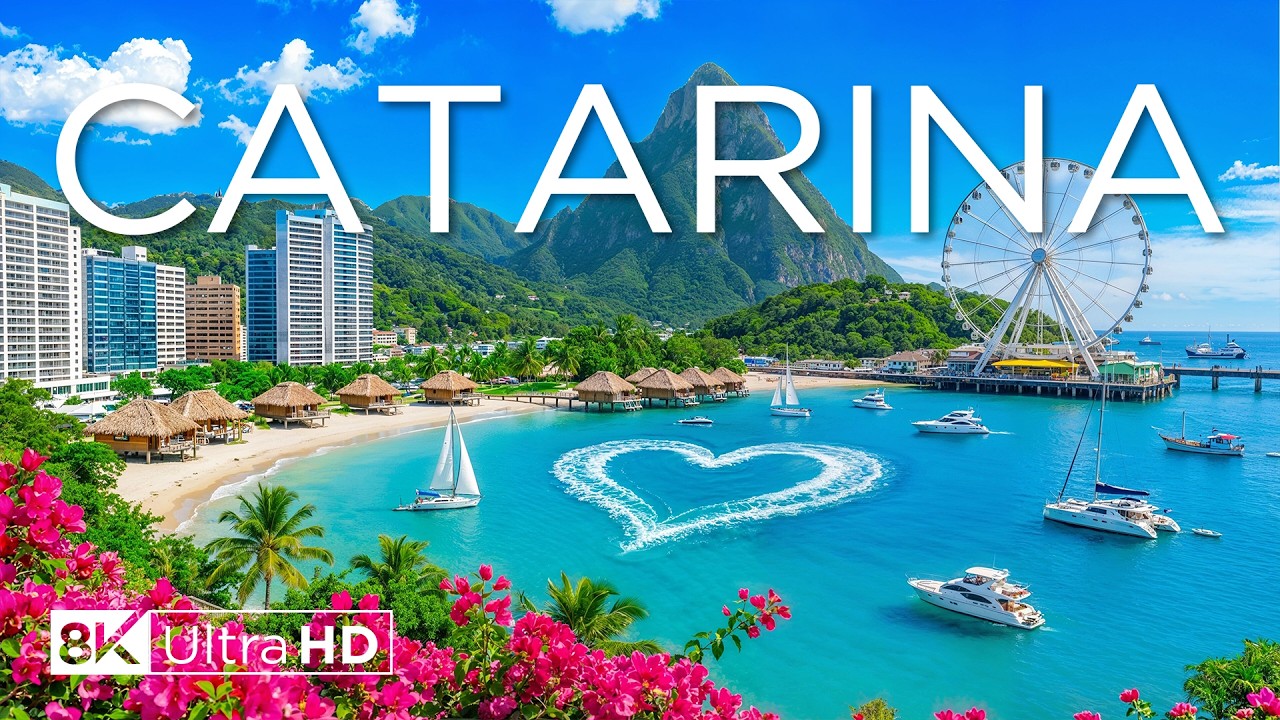 Santa Catarina 8K – Golden Beaches, Emerald Hills & Coastal Beauty of Brazil with Calming Music