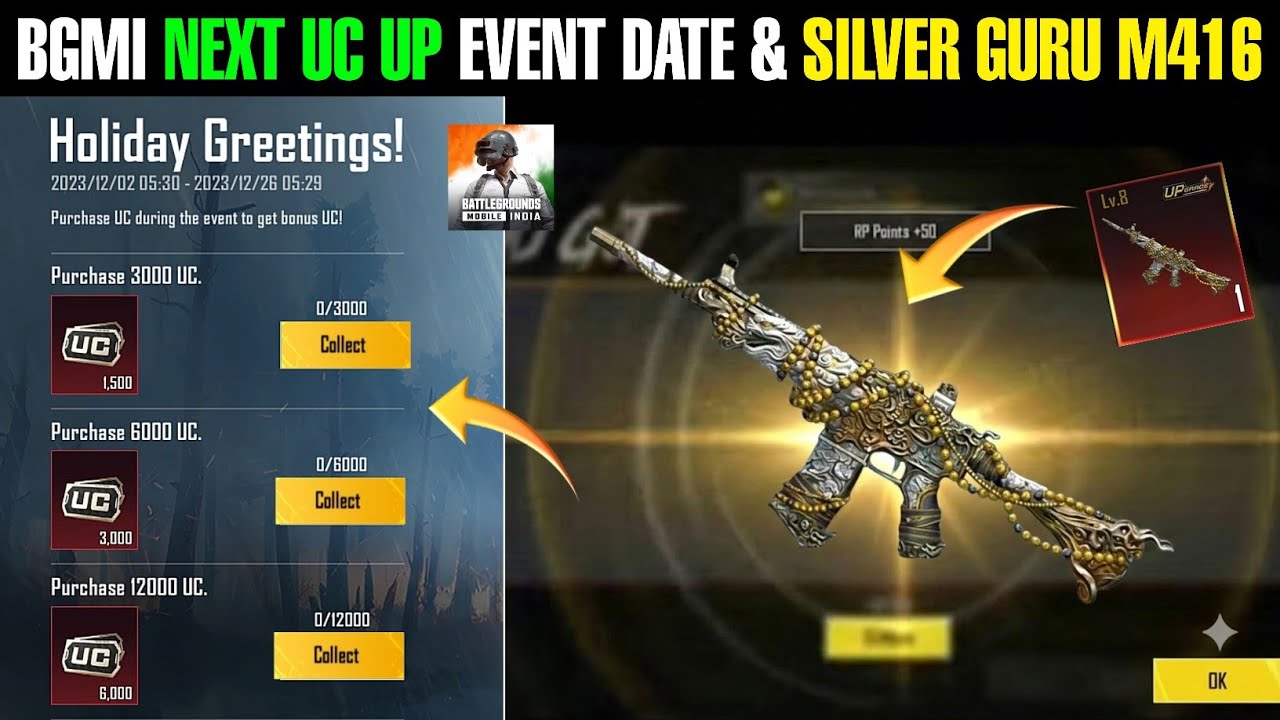Bgmi Next Uc Up Event Release Date | Big Update For Silver Guru M416 For Bgmi 