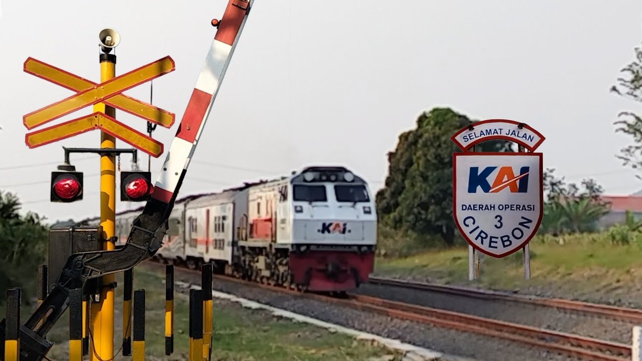 Perlintasan X Crossing Unik Palang Pintu Perlintasan Kereta Api PJL 281 margayu | RAILROAD CROSSING 