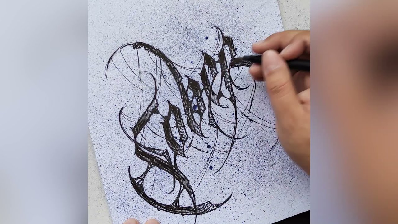 Dark Lettering sketch. Black metal logo