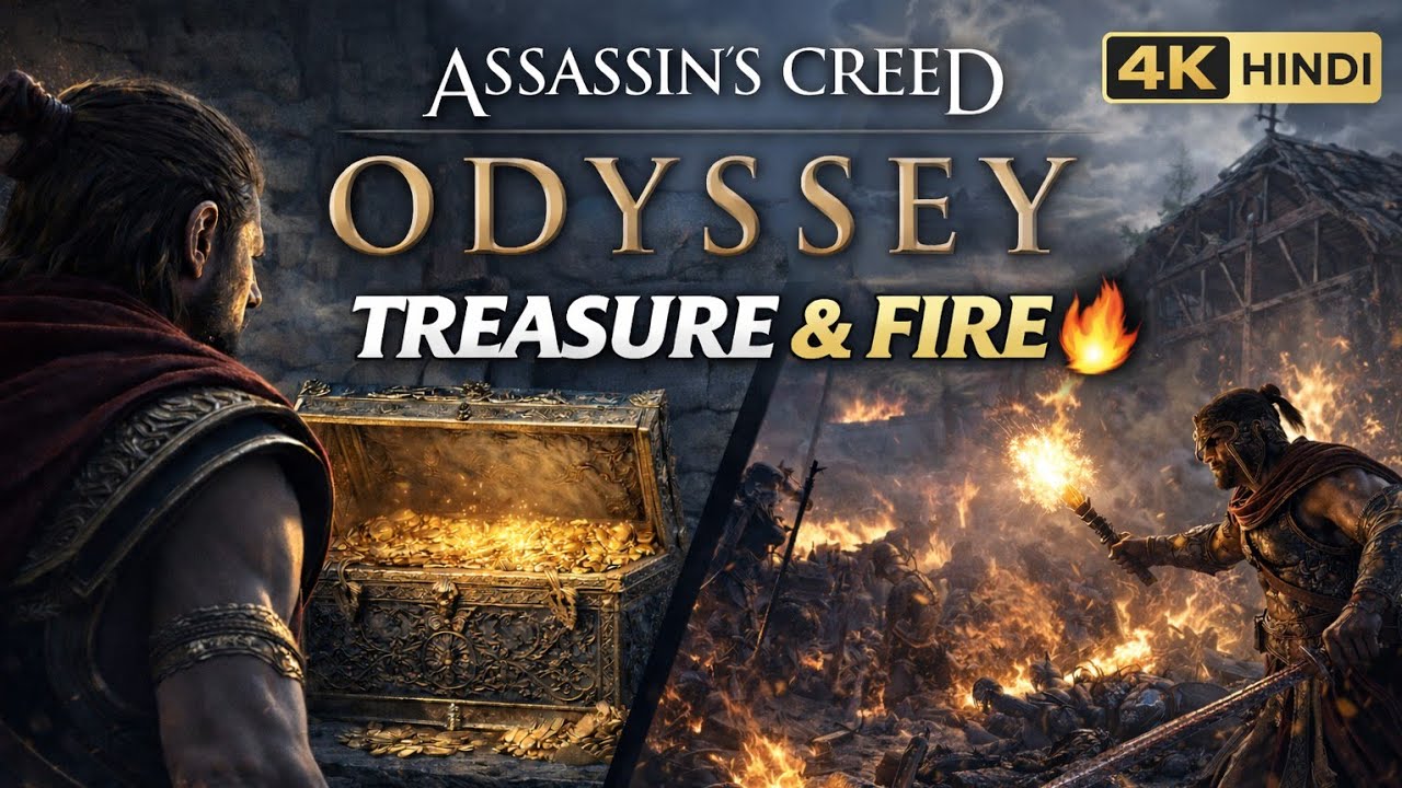 Assassin’s Creed Odyssey – The Athenian Treasure Trove & Crumble and Burn | 4K Hindi PS5 Gameplay