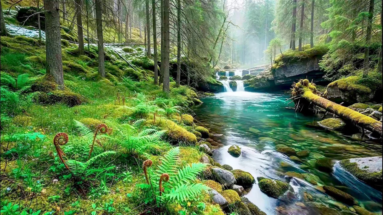 Flowing River Sound for Deep Sleep White Noise Forest Ambience for Stress & Mental Health