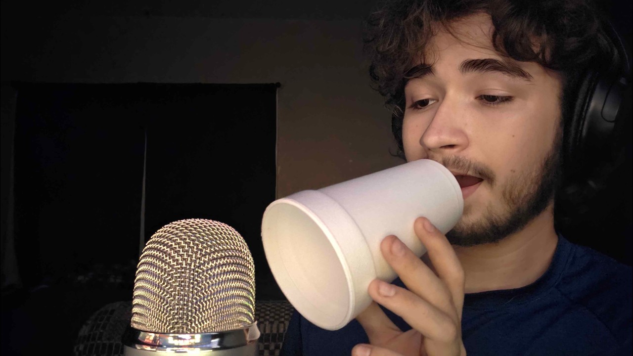 ASMR Oops all mouth sounds!! Eating, tongue swirling, water trilling