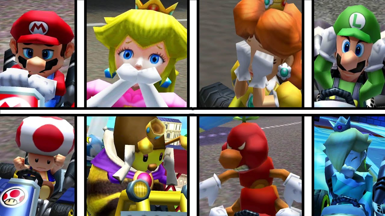 Mario Kart 7 All Characters Losing Animations