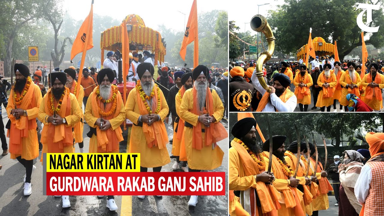 New Delhi: Nagar kirtan organised at Gurdwara Rakab Ganj Sahib ahead of Gurpurab