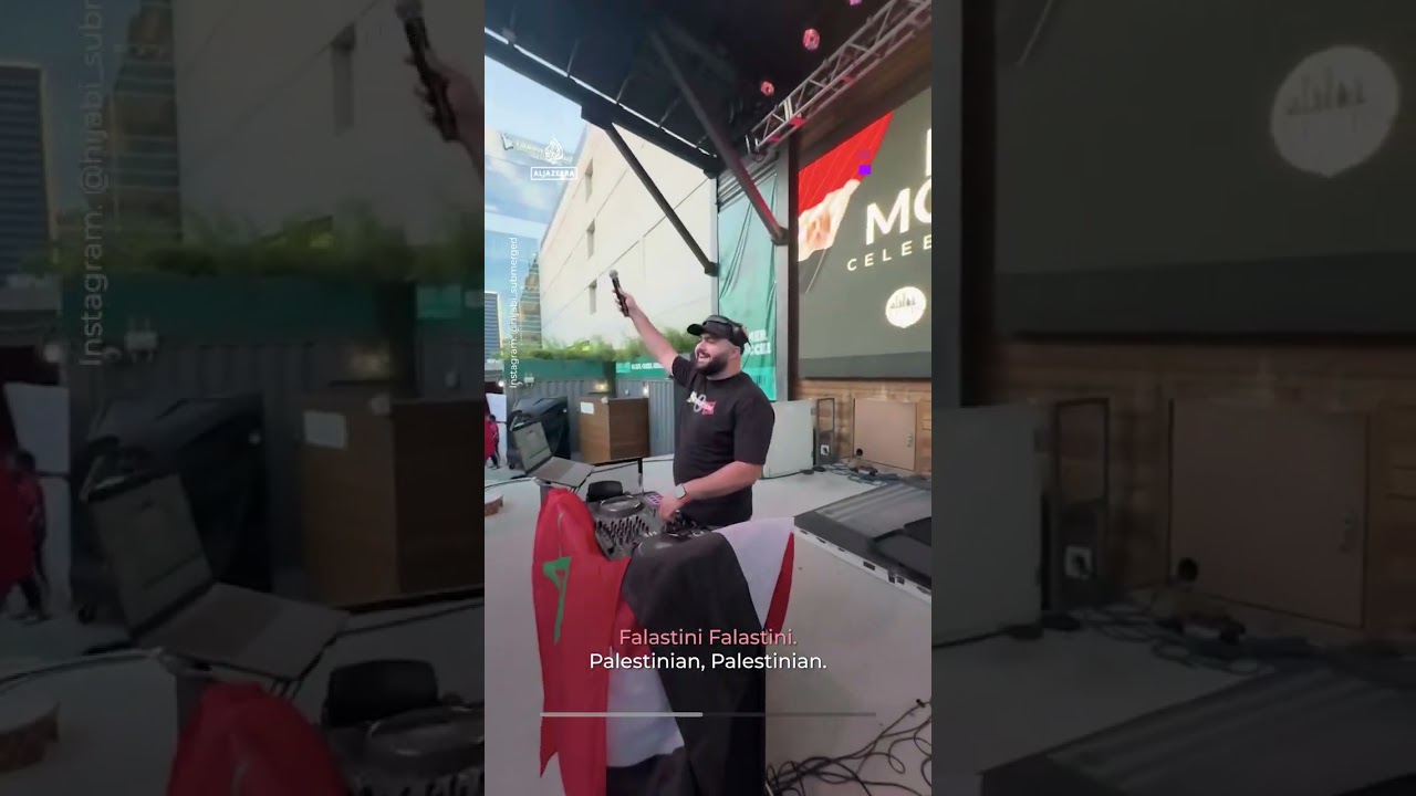 Egypt and Morocco fans celebrate World Cup wins by singing for Palestine | AJ #shorts