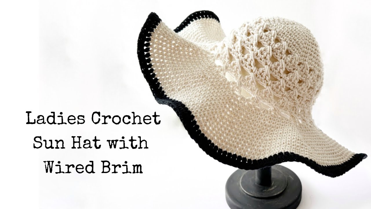 Ladies Crochet Sun Hat Tutorial With Wire Brim - The Chloe Sun Hat