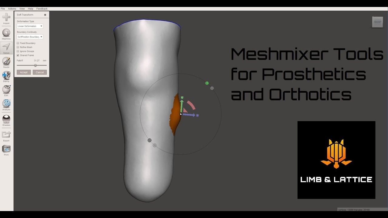 Meshmixer tools for O&P