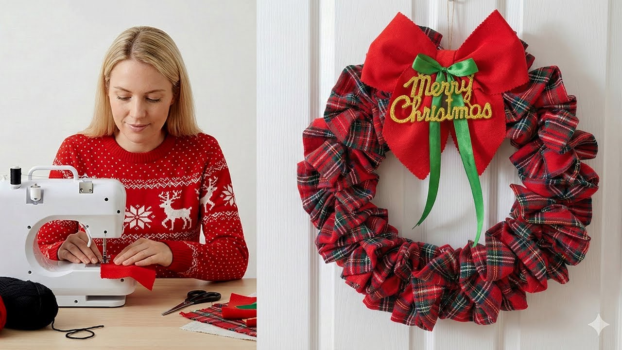 Christmas Wreath Sewing ideas for the Door 🎄 Gift Sewing Ideas 🎄