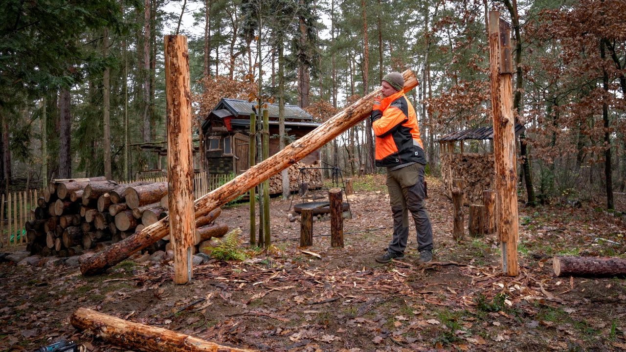 +100 kg Baumstämme als massive Basis - Taverne Teil 1