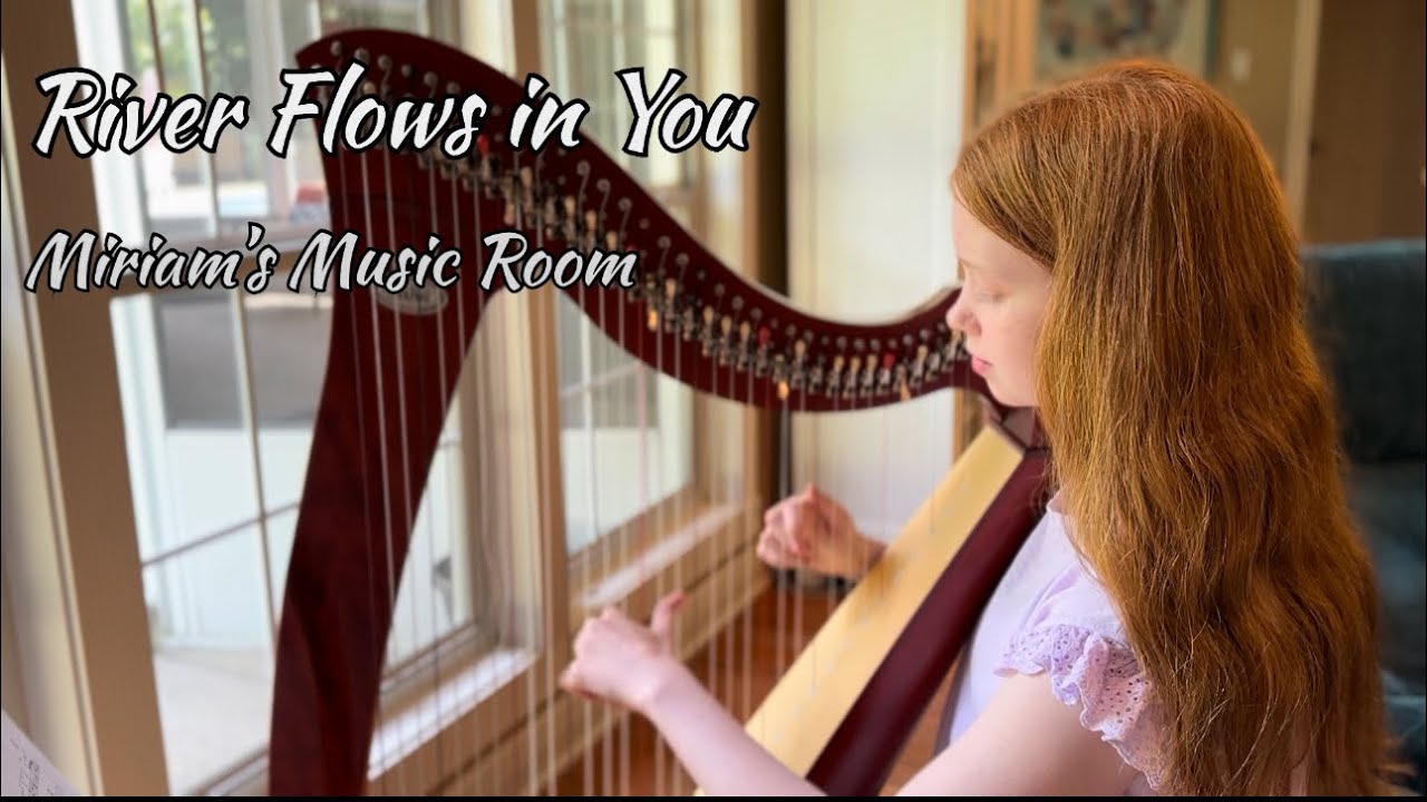 River Flows in You (harp cover) 12 year old harpist
