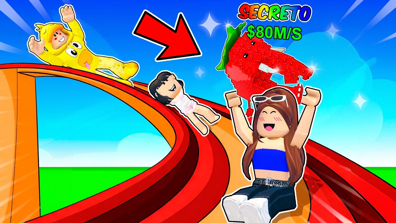 SALTAMOS del TOBOGÁN para CONSEGUIR BRAINROTS en Roblox con Pato Loco y Tina!