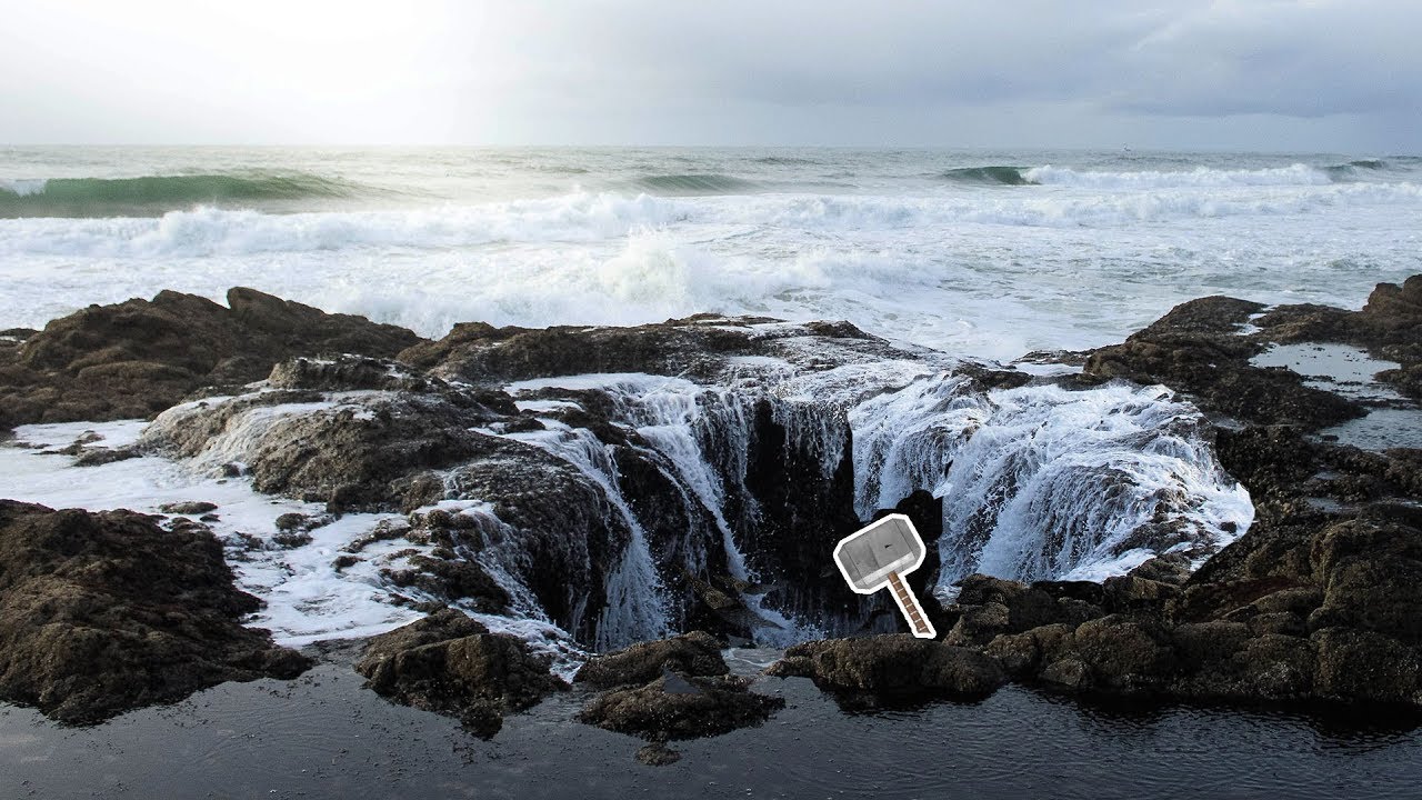 Thor's Well and a Secret Hidden Beach Cliff Adventure