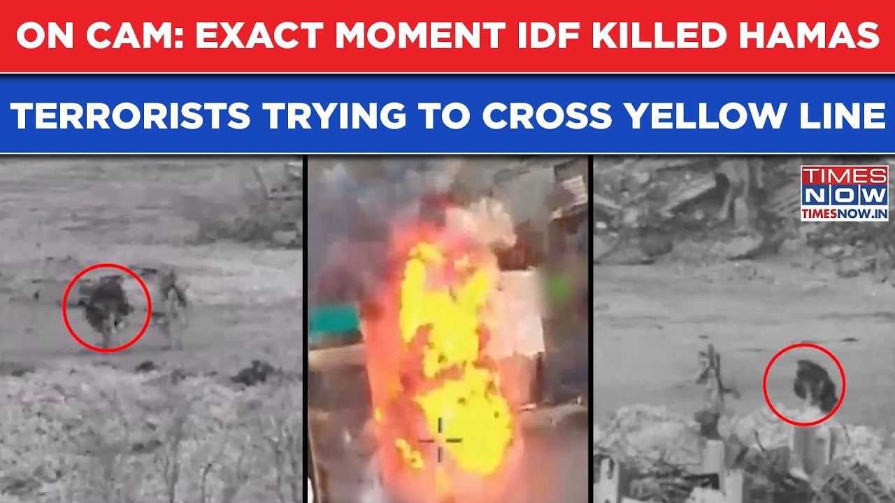 IDF Spots, Then Kills Armed Hamas Terrorists Trying To Cross Yellow Line| Gaza Drone Blitz On Cam