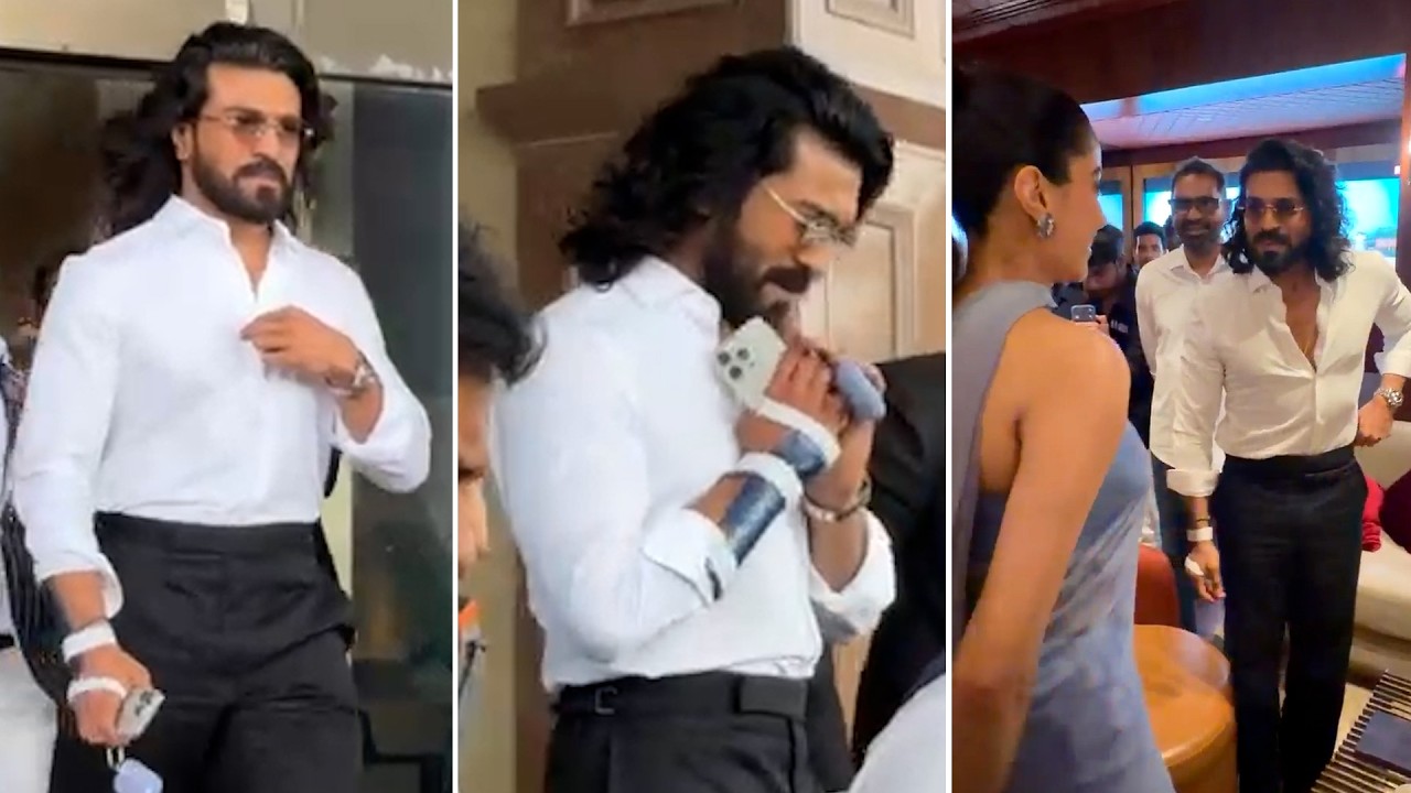 Ram Charan Spotted @ Peddi Trailer Launch | Janhvi Kapoor, Buchi Babu, AR Rahman