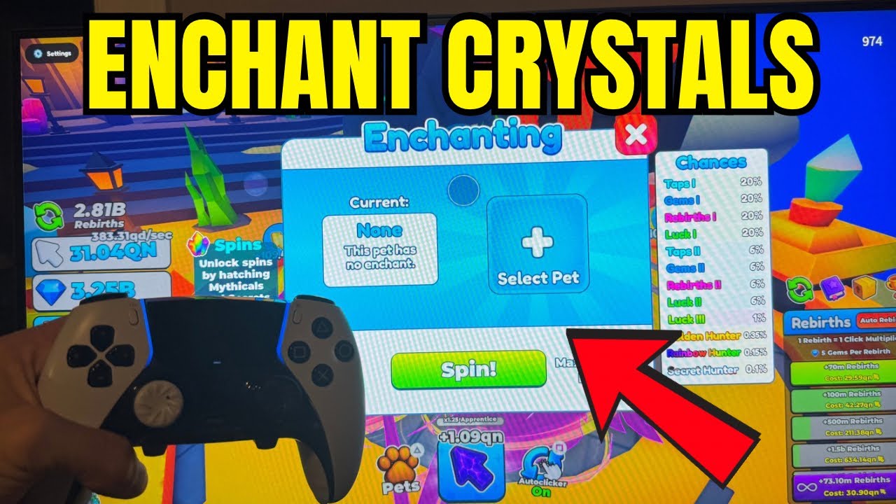 Roblox Tap Simulator: Лучшая стратегия для легкого получения кристаллов зачарования! (PS4/PS5, Xb...