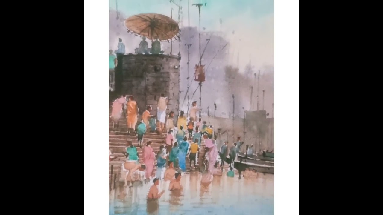 #watercolorpainting #Varanasighat