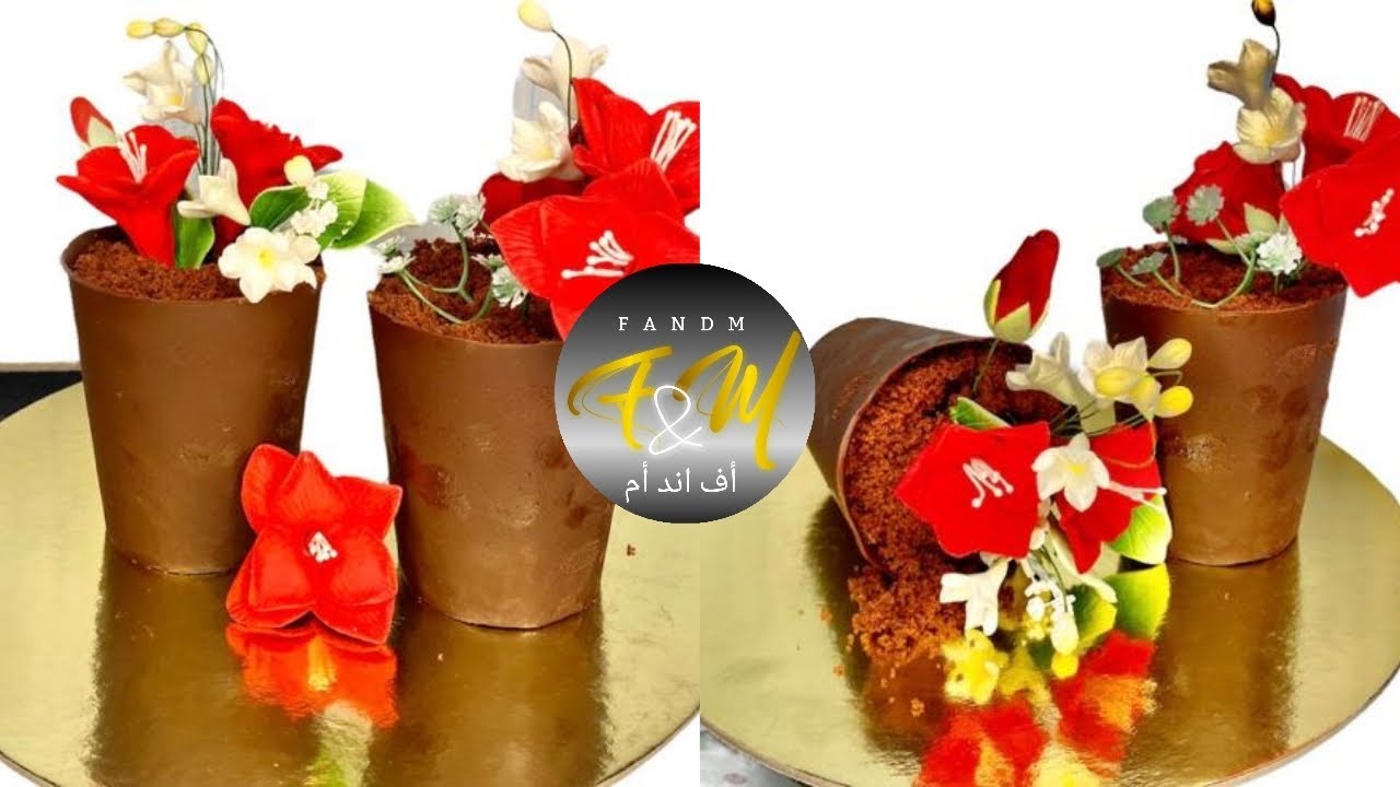 Making Chocolate Flower Pot cake / #flowerpotcake/#fandmbakesandrecipes